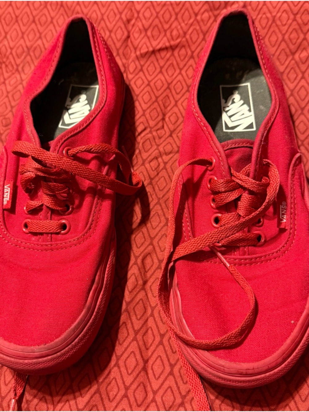Vans Red Canvas Slip-On Sneakers